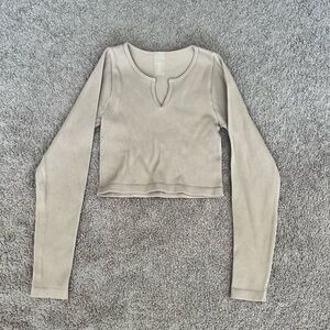 Dynamic Tan Cropped Top